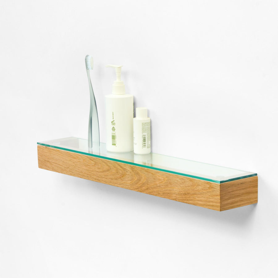 Glass Shelf - Natural Oak Finish
