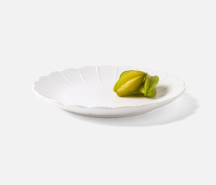 Iris White Round Serving Platter, Set of 2