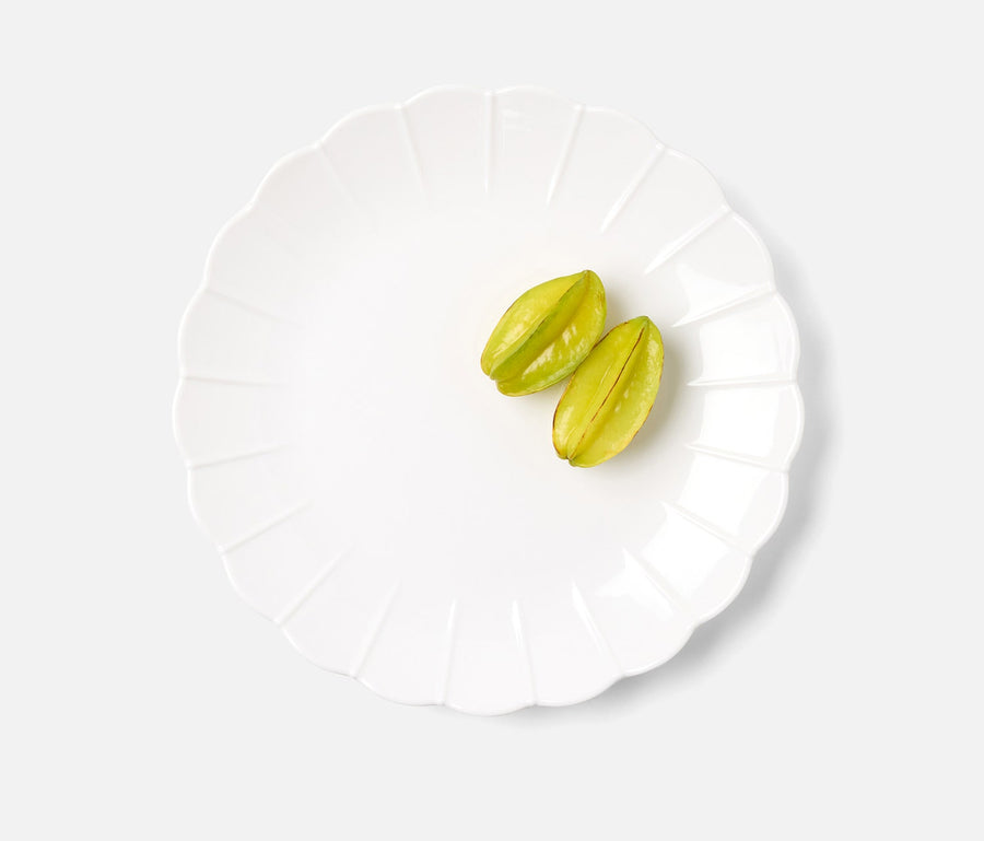 Iris White Round Serving Platter, Set of 2