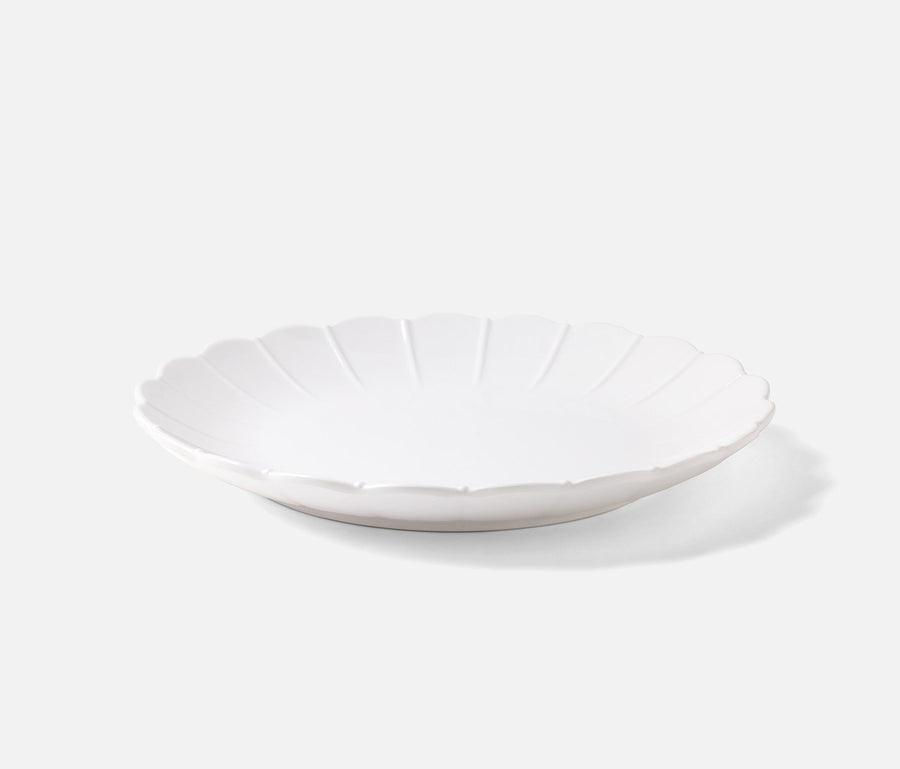 Iris White Round Serving Platter, Set of 2