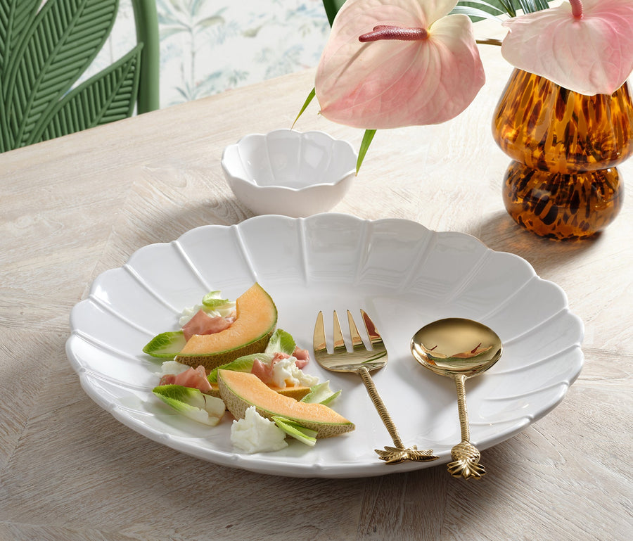 Iris White Serving Bowl, Set of 2