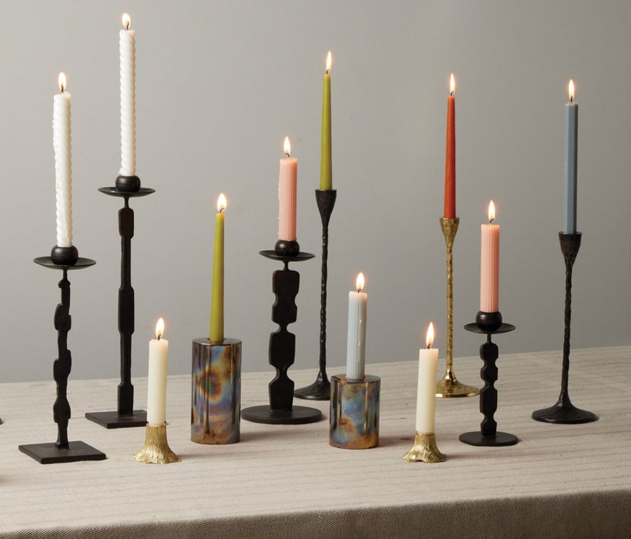 Alina Bronze Candle Holders, Set of 3