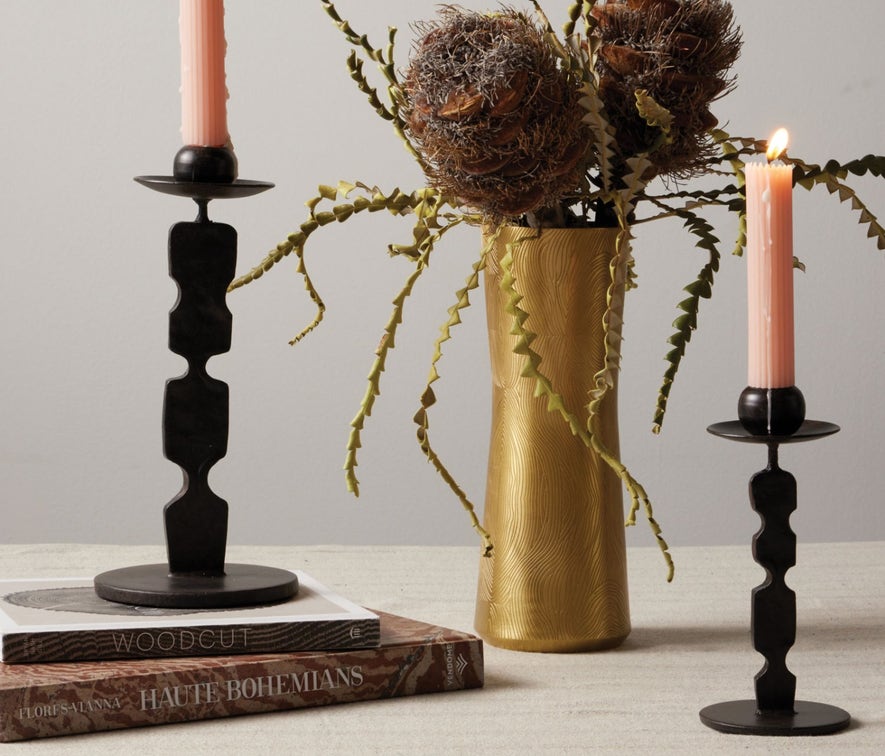 Quentin Round Base Candle Holders, Set of 2