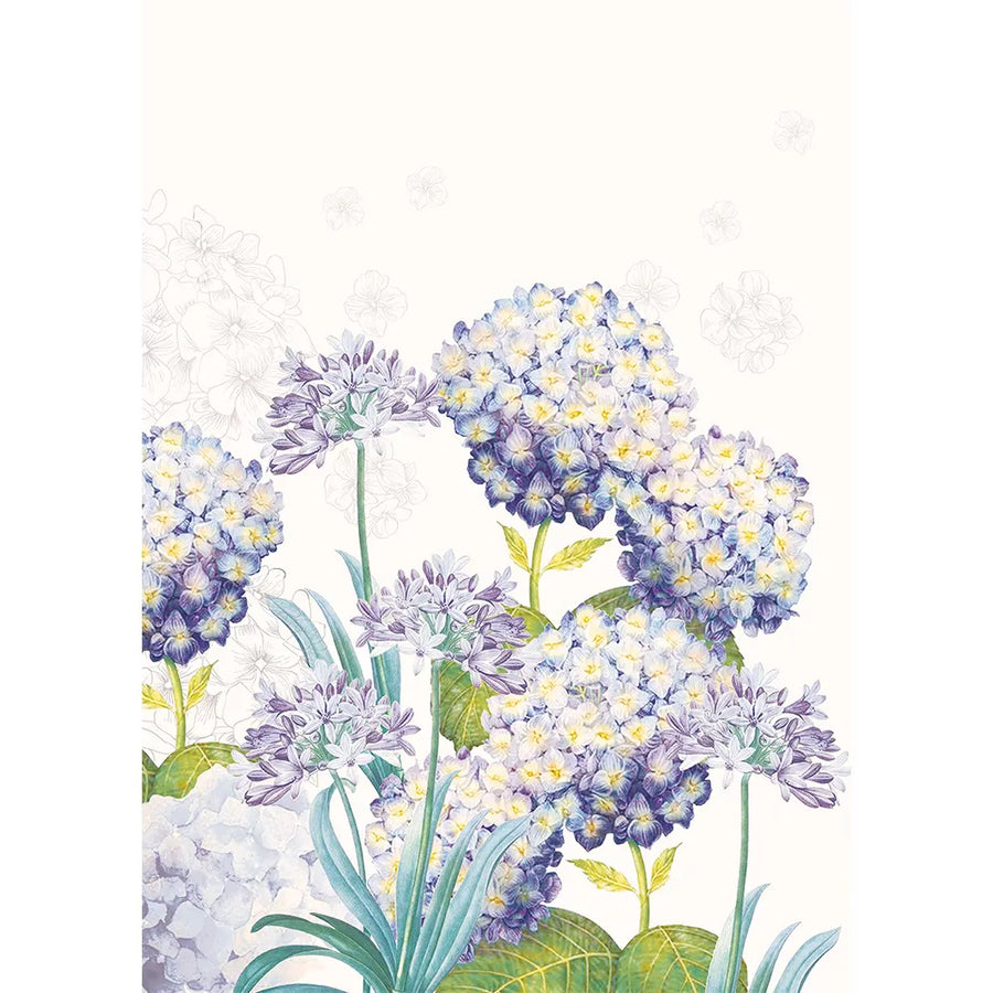 Jardin D'Hortensias Bleu Metis Kitchen Towel