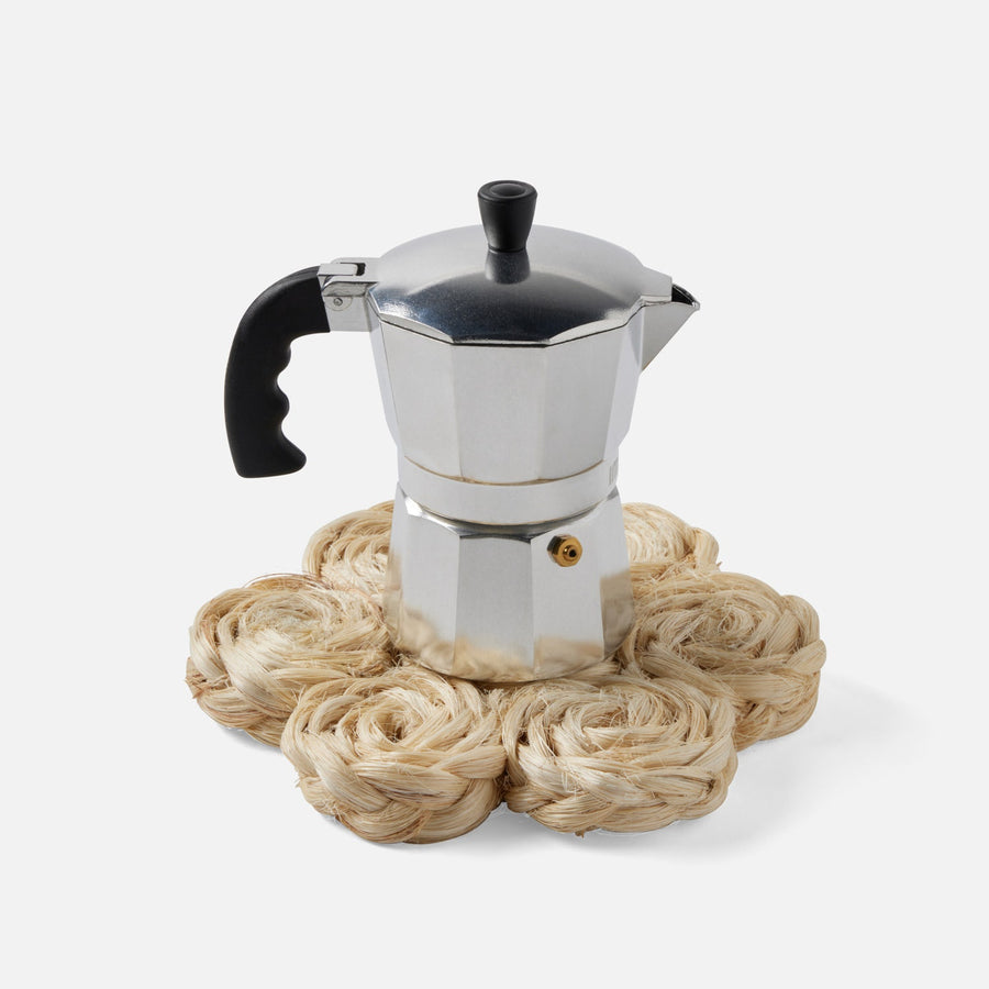 Keenan Bleached Bubbles Pot Trivets Abaca