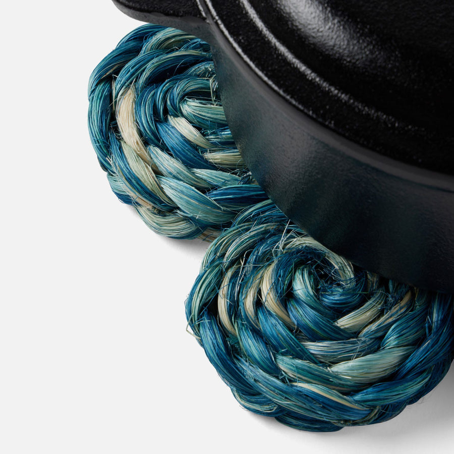 Keenan Deep Blue Bleached Bubbles Pot Trivets Abaca