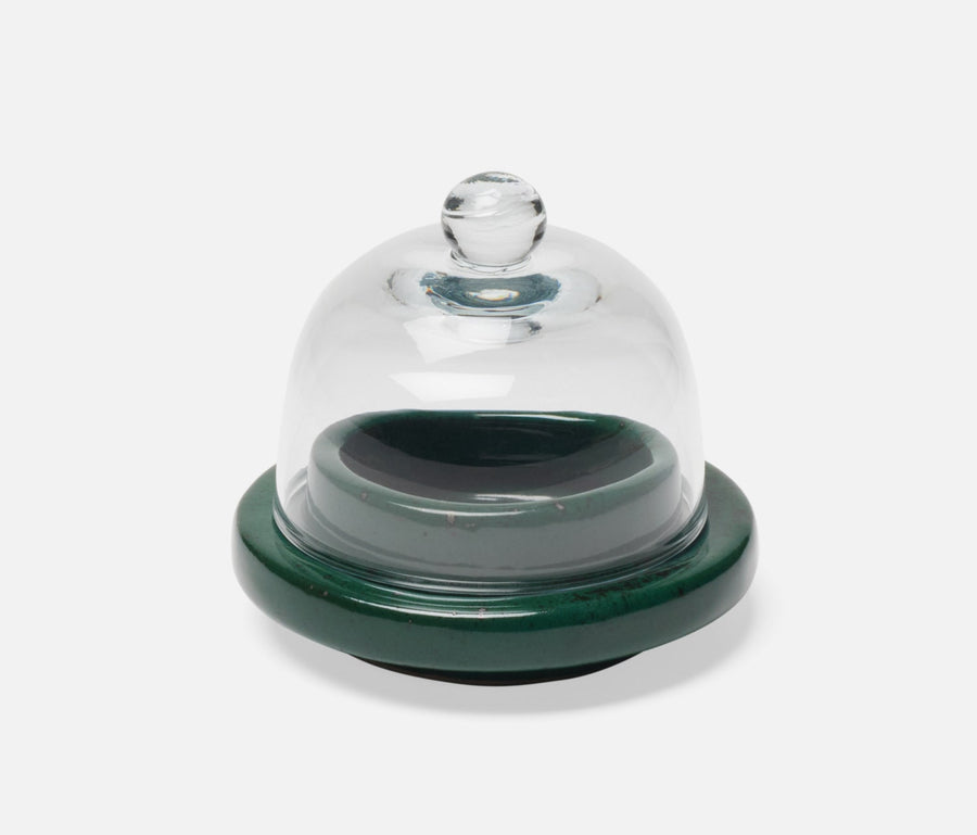 Marcus Dark Green Salt Glaze Butter Dish