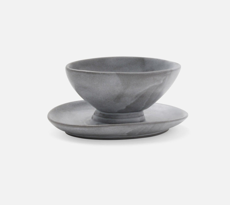 Charles Cement Glaze Gravy Boat and Saucer