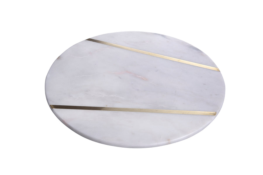 Marble Plate w/ Brass Inlay - Medium