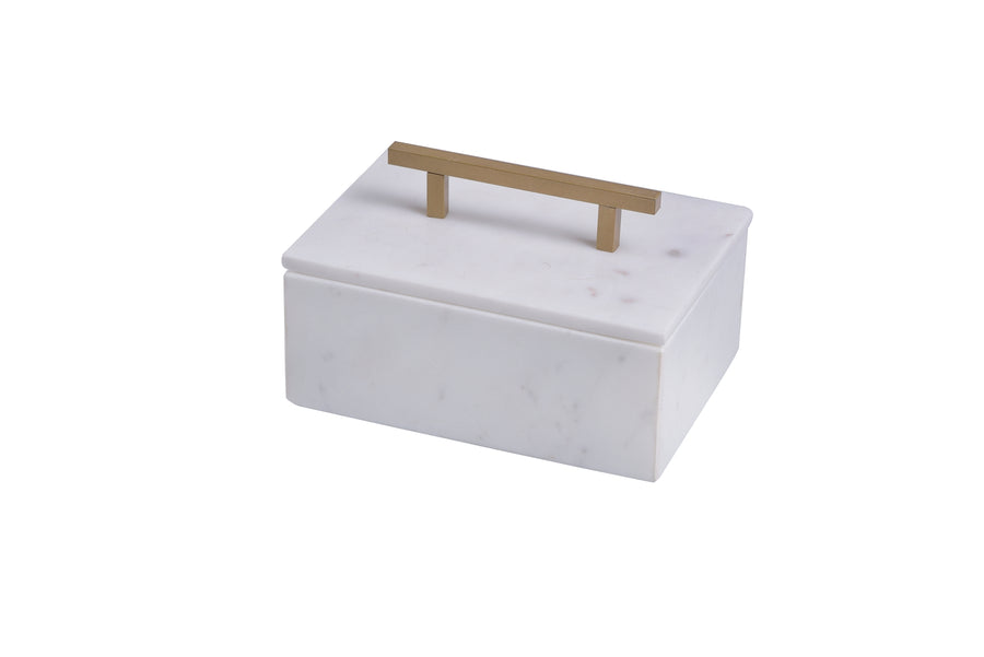 Marble Jewelry Box w/ Handle - Small