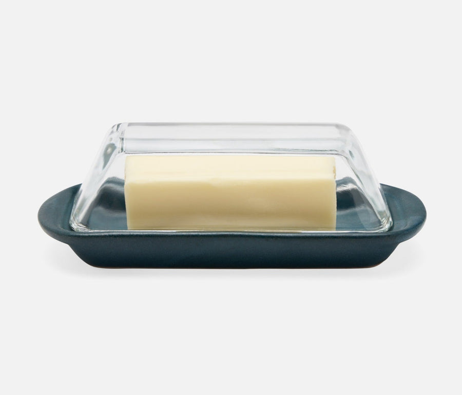 Lessie Midnight Teal Butter Dish