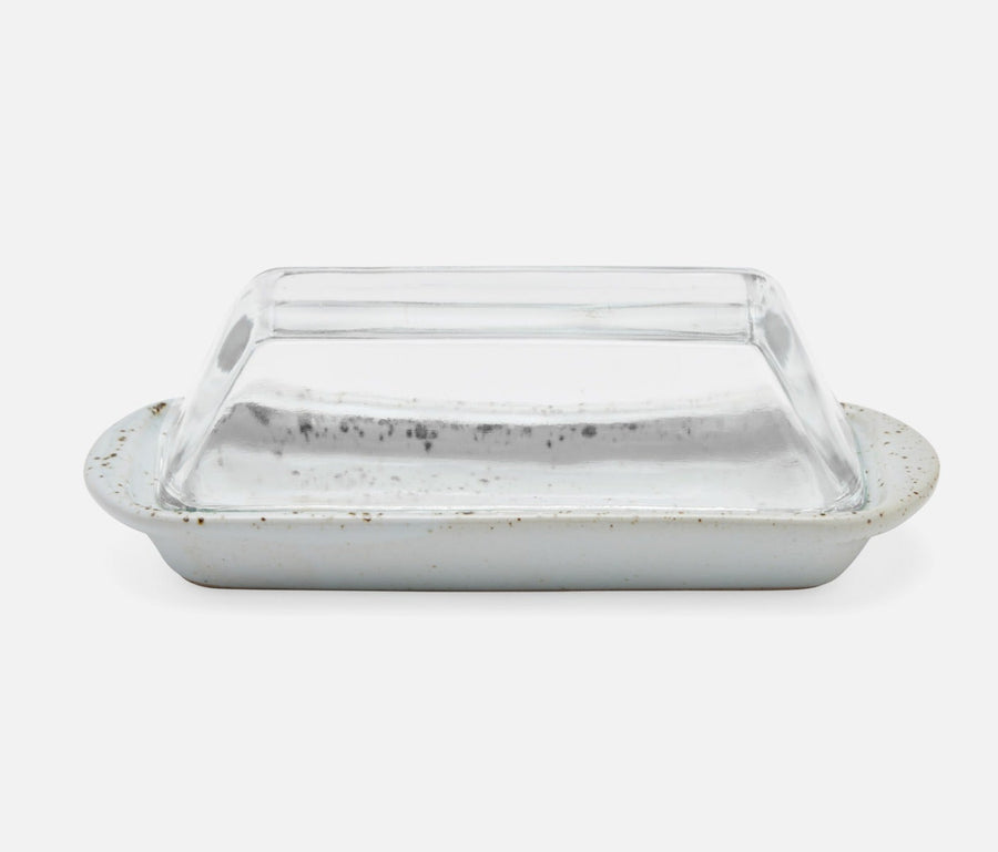 Lessie White Salt Glazel Butter Dish