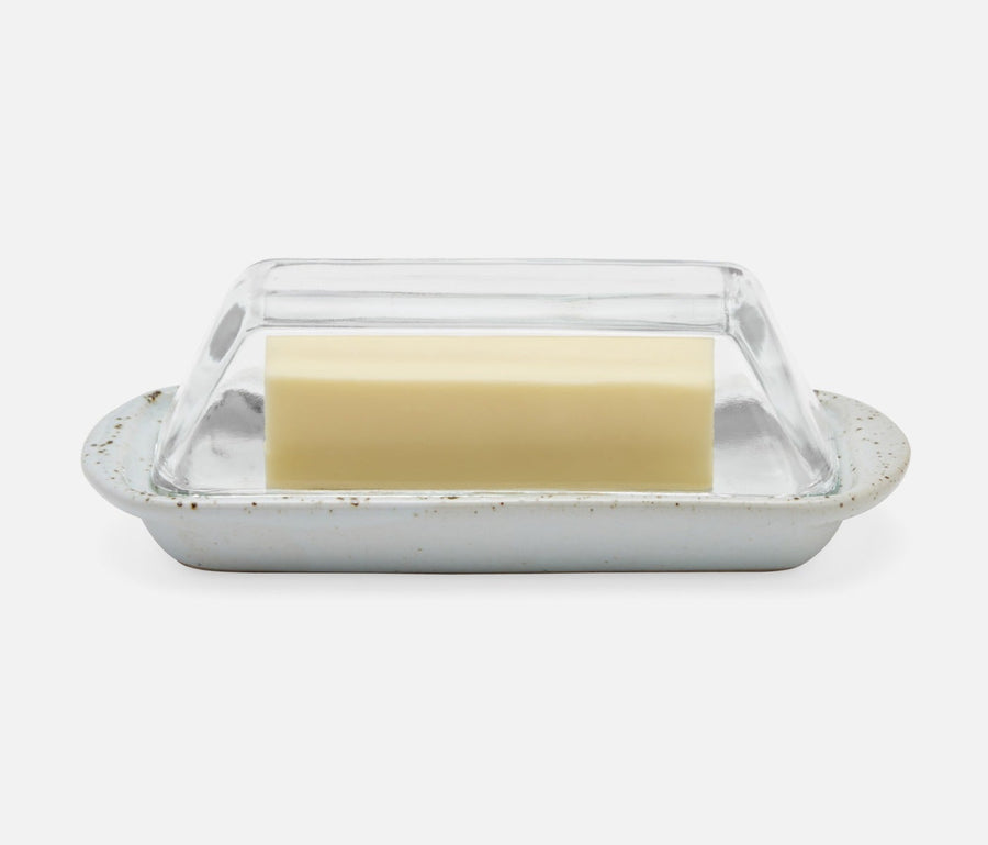 Lessie White Salt Glazel Butter Dish