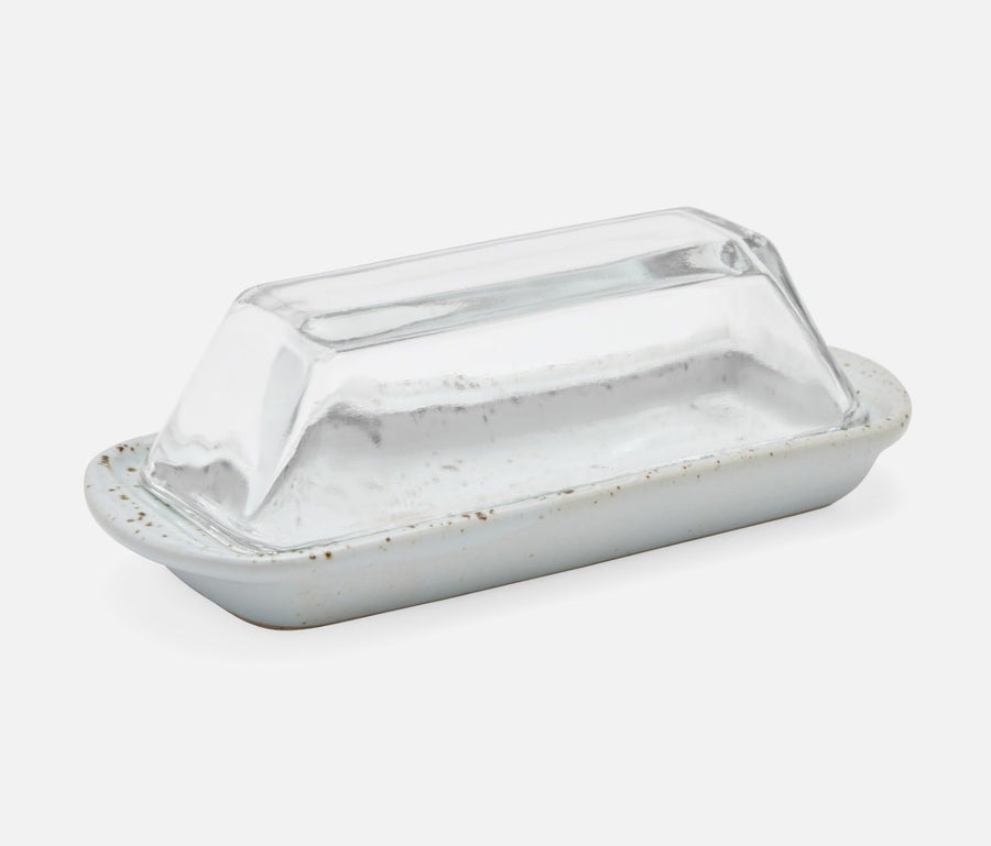 Lessie White Salt Glazel Butter Dish