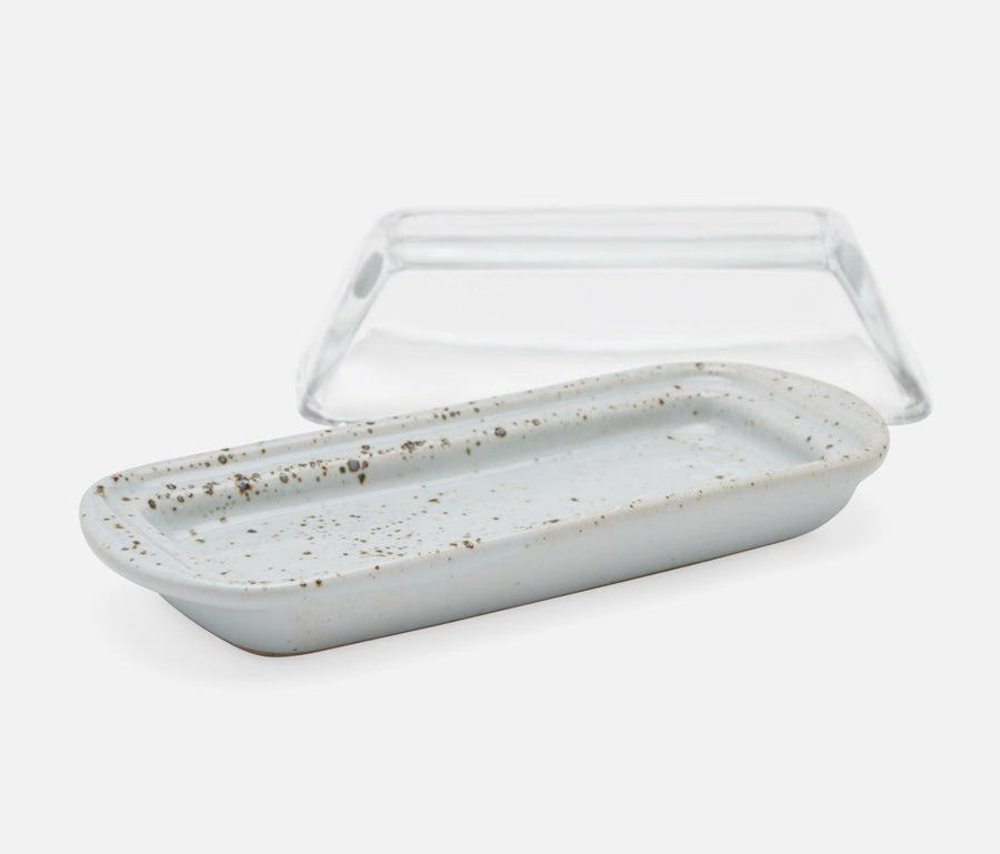 Lessie White Salt Glazel Butter Dish