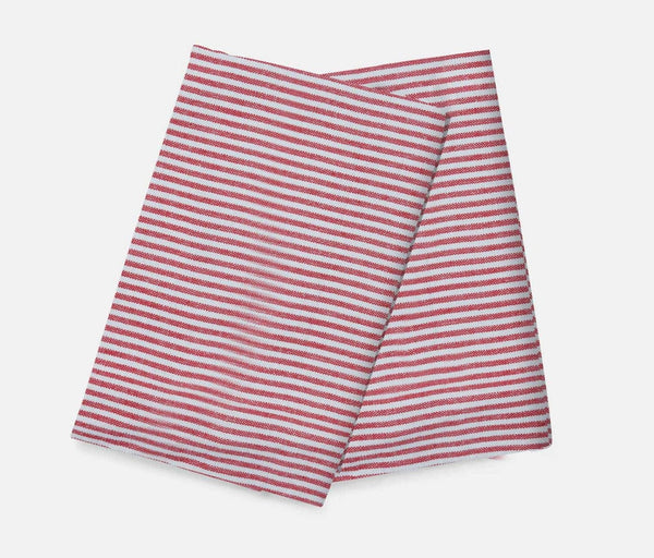 Stripe Gingham Passion Red Cotton Kitchen Towel (Set of 3)