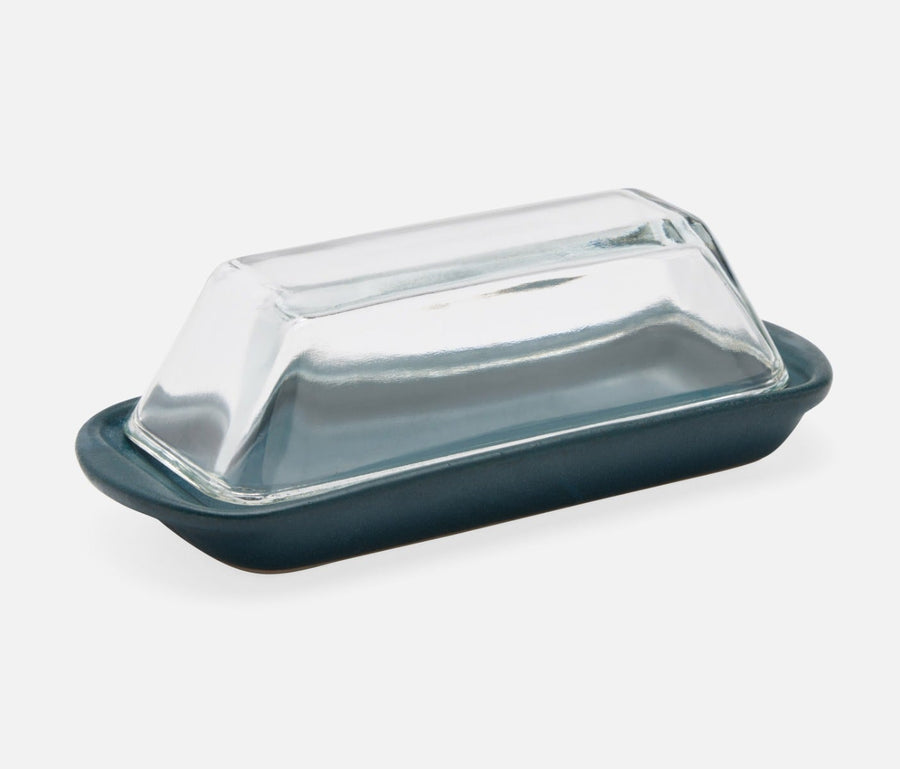 Lessie Midnight Teal Butter Dish